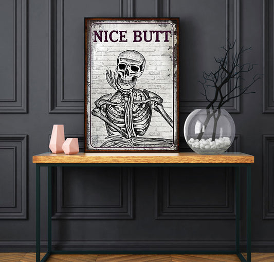 Funny Skeleton Nice Butt Bathroom Poster