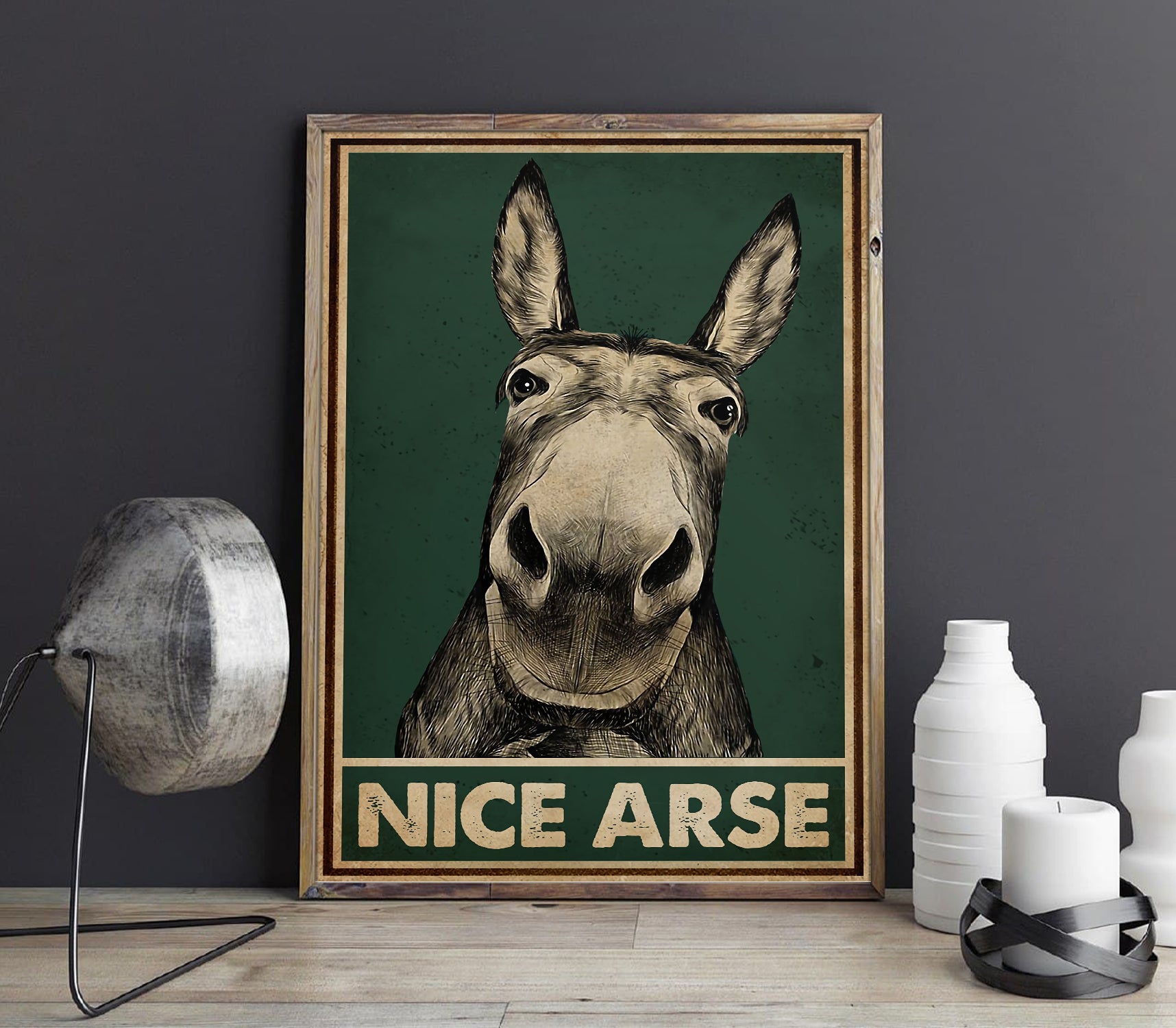 Funny Donkey Nice Arse Bathroom Poster