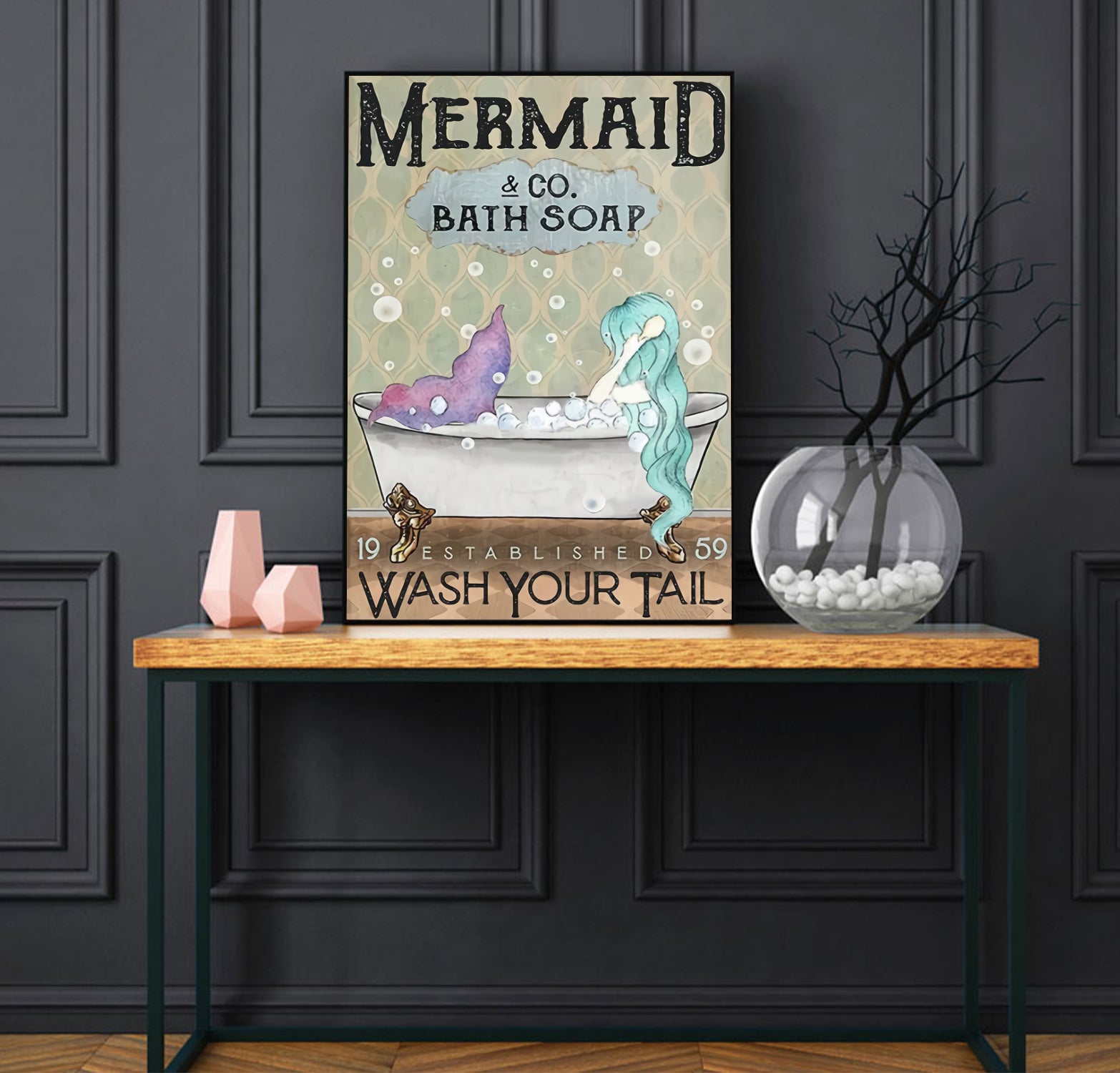 Funny Mermaid Bath Soap Company Bathroom Poster