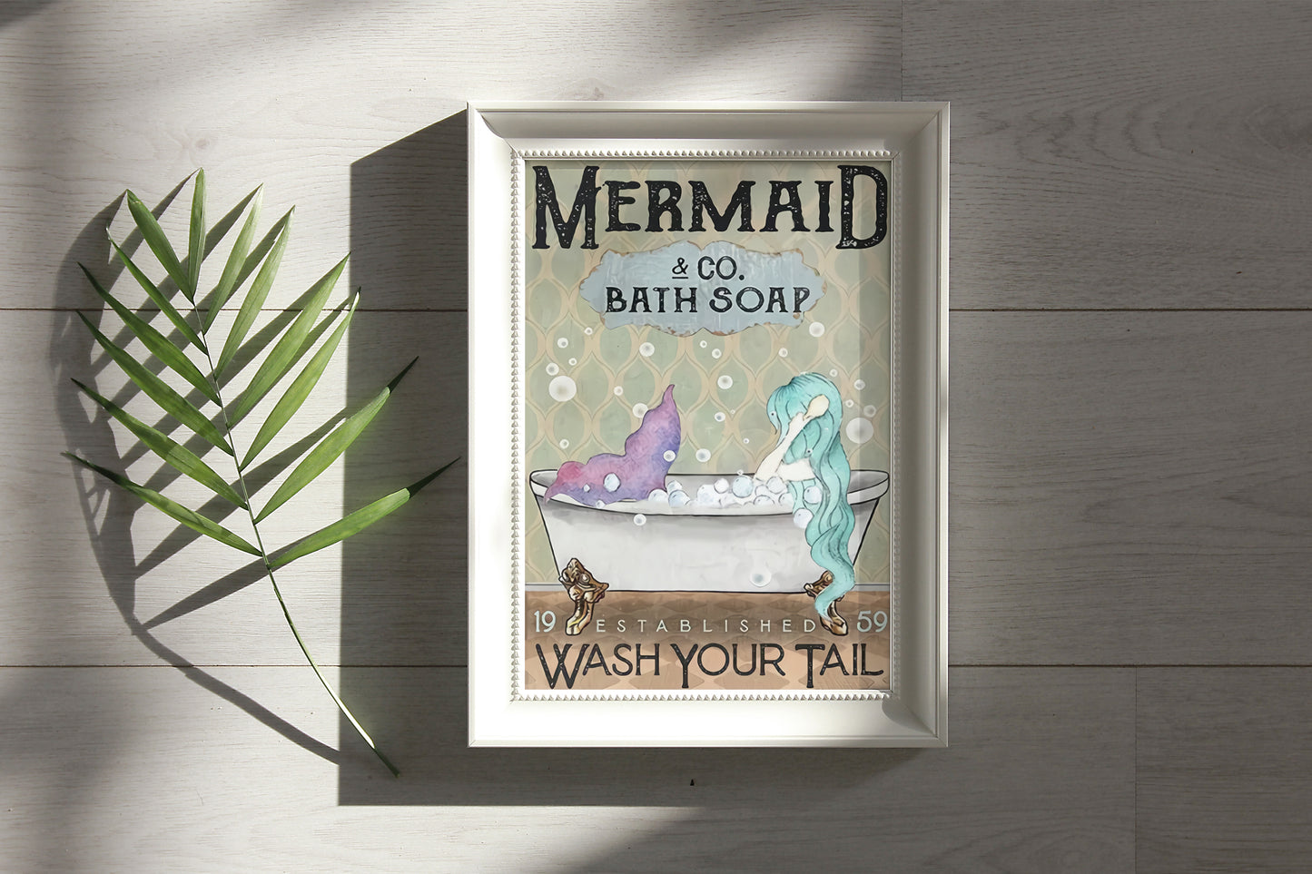 Funny Mermaid Bath Soap Company Bathroom Poster