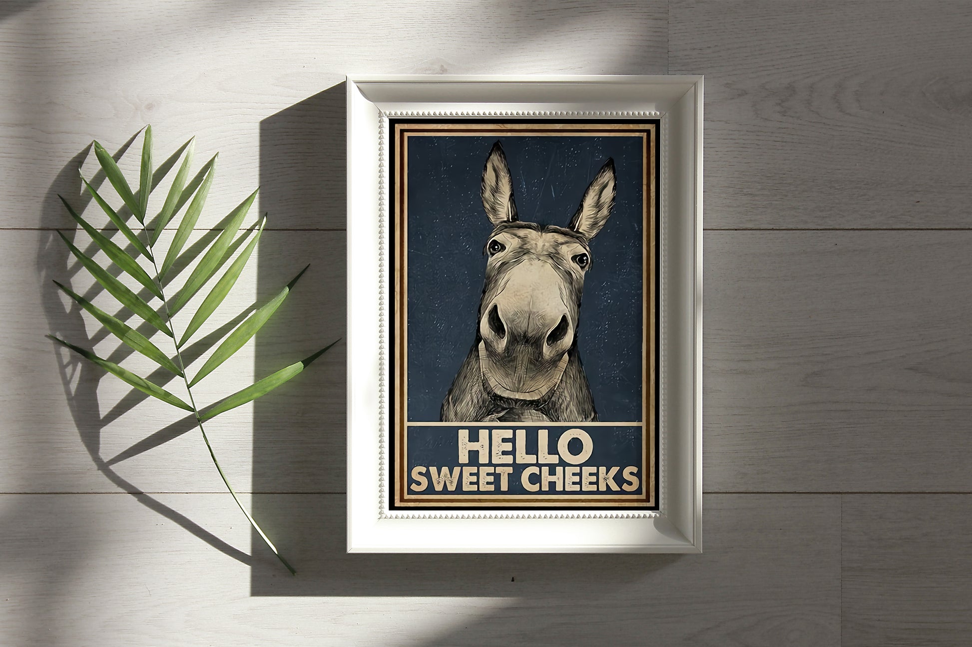 Funny Donkey Hello Sweet Cheeks Bathroom Poster