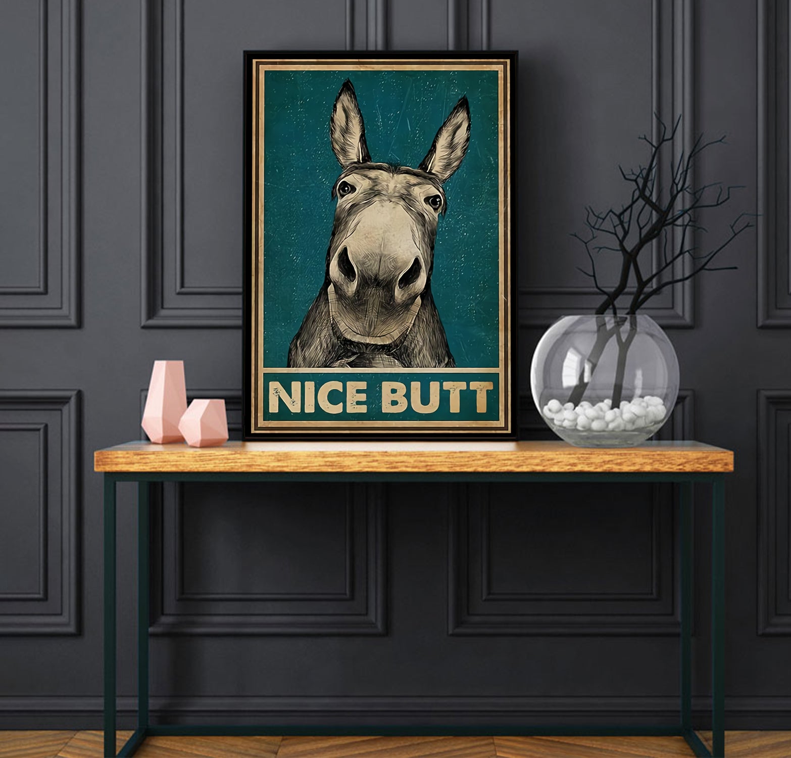 Funny Donkey Nice Butt Bathroom Poster