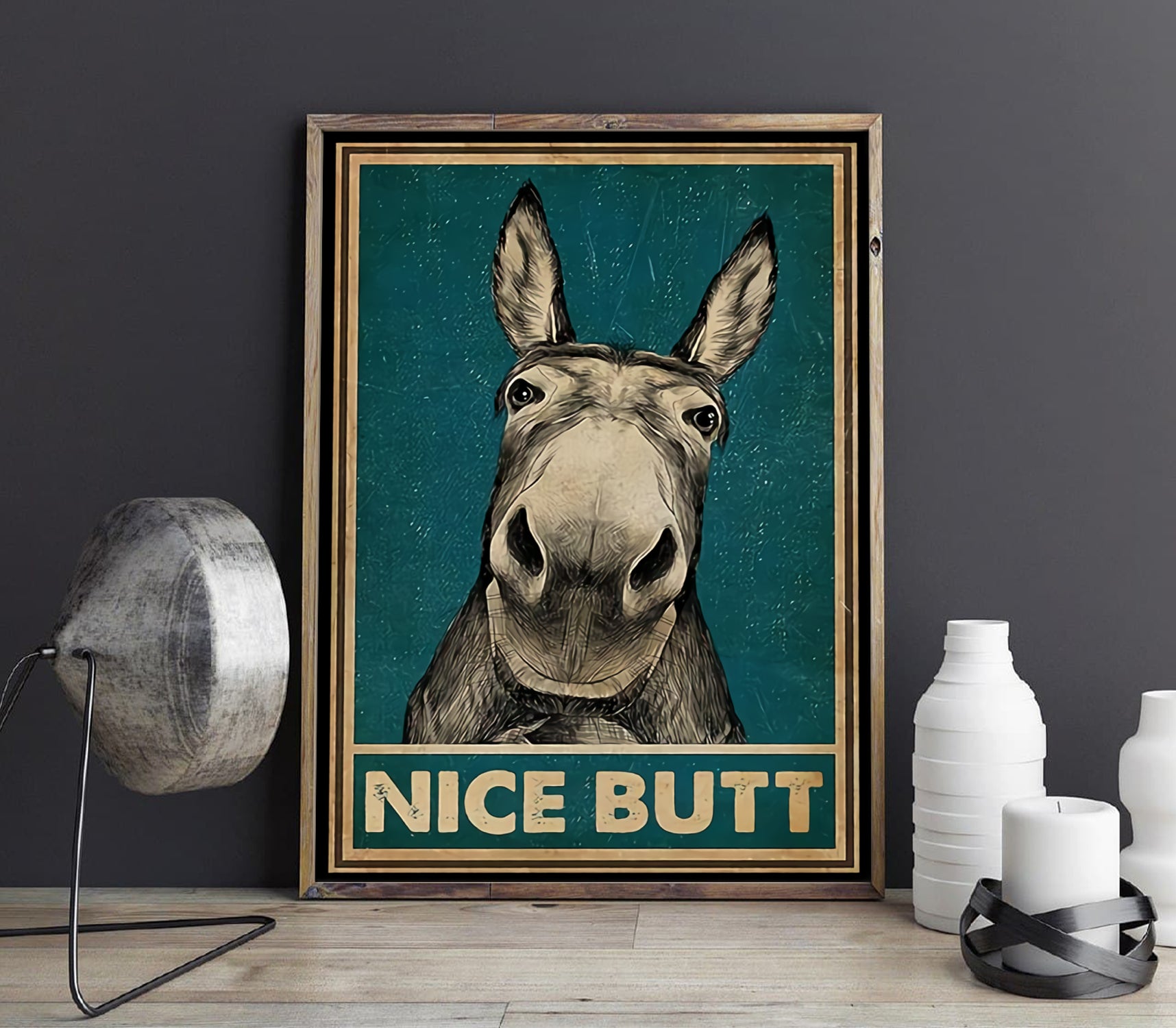 Funny Donkey Nice Butt Bathroom Poster