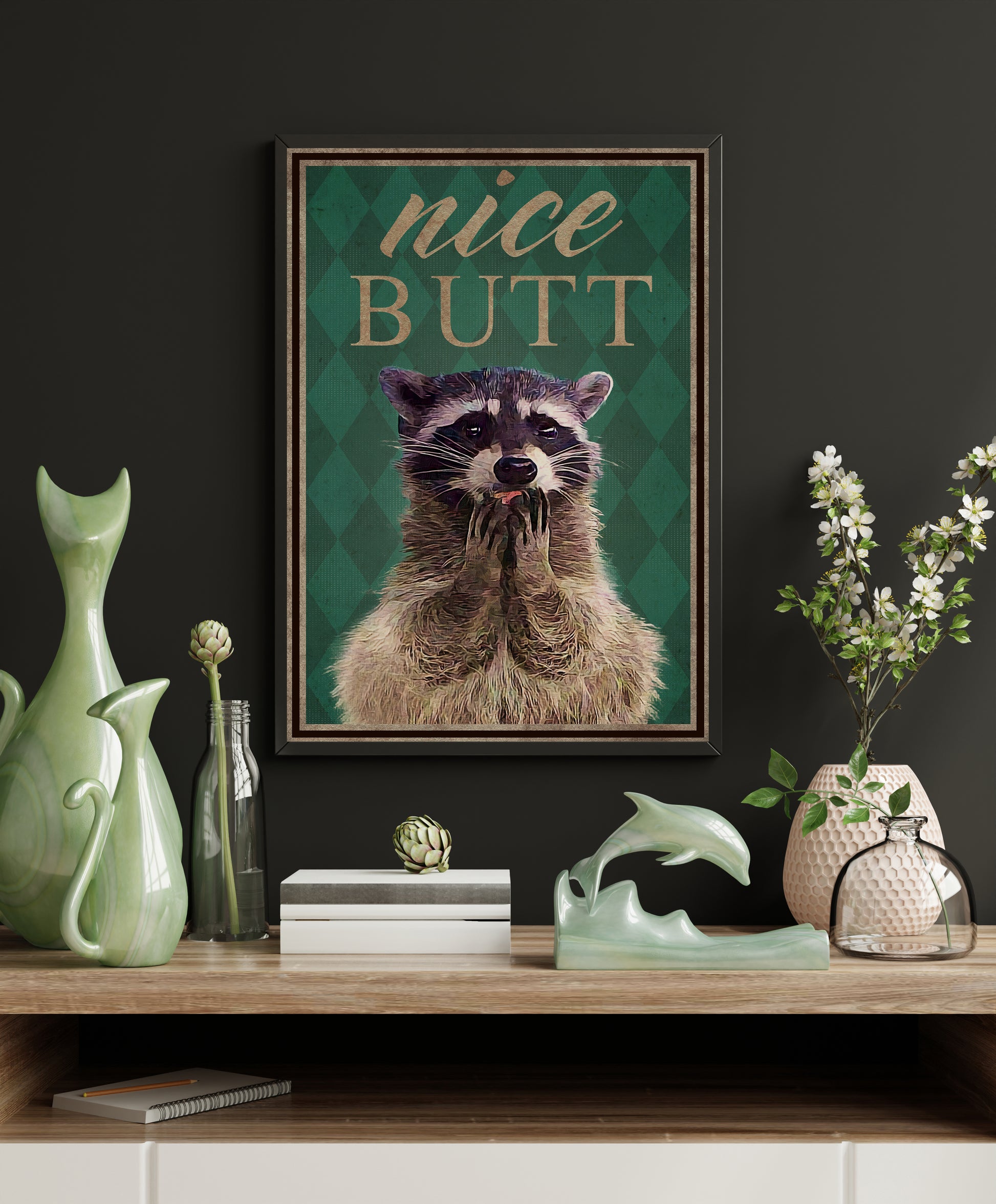 Funny Racoon Bathroom Poster