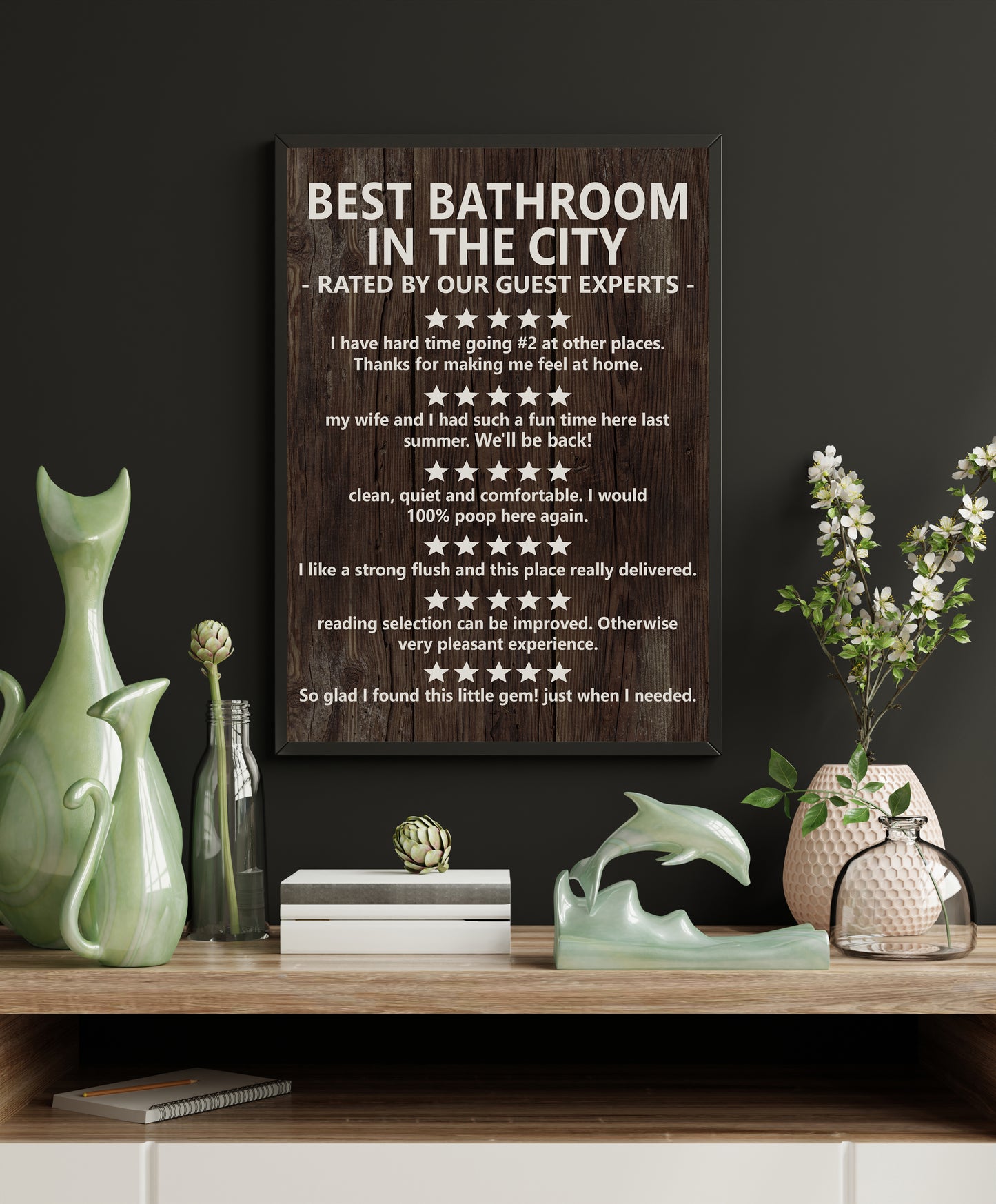 Funny Bathroom Review Poster