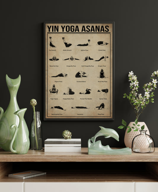 Yin Yoga Asanas Knowledge Vertical Poster