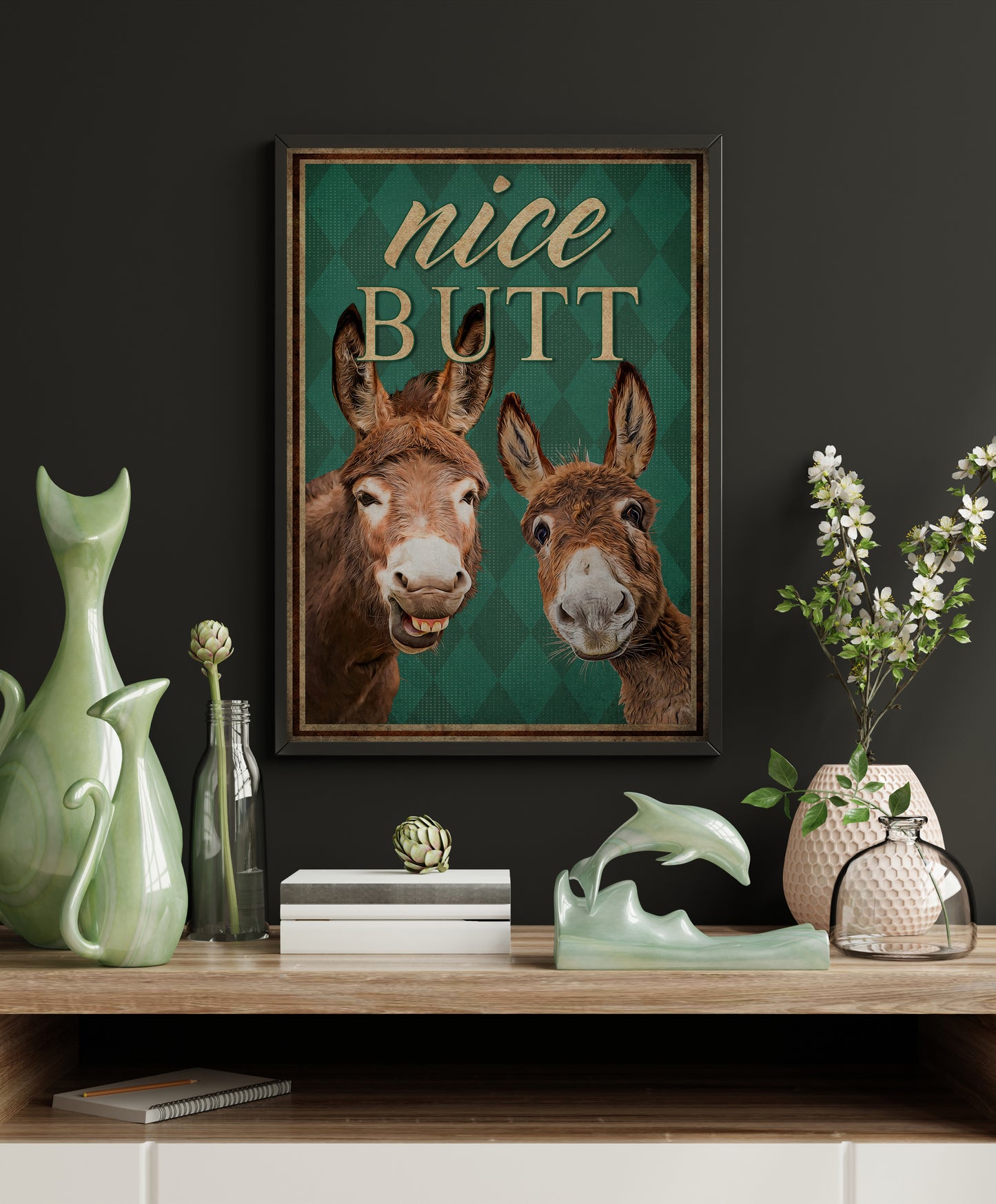 Funny Donkey Nice Butt Bathroom Poster