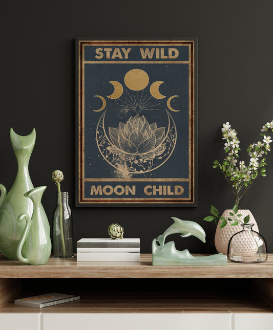 Stay Wild Moon Child Yoga Vertical Poster