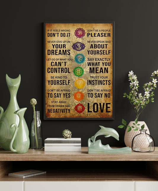 Seven Chakras Yoga Vertical Poster