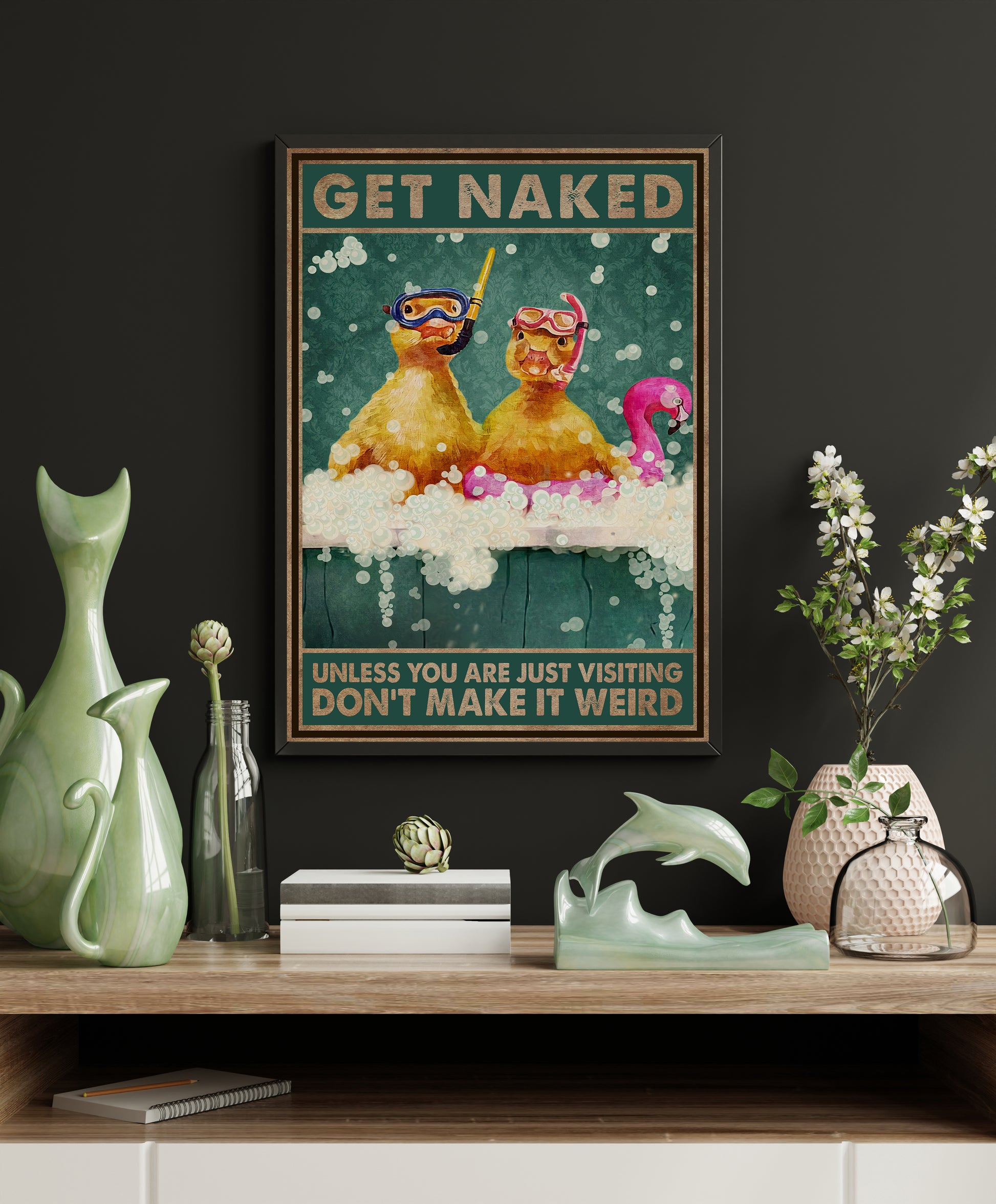 Funny Duck Anima Bathroom Poster