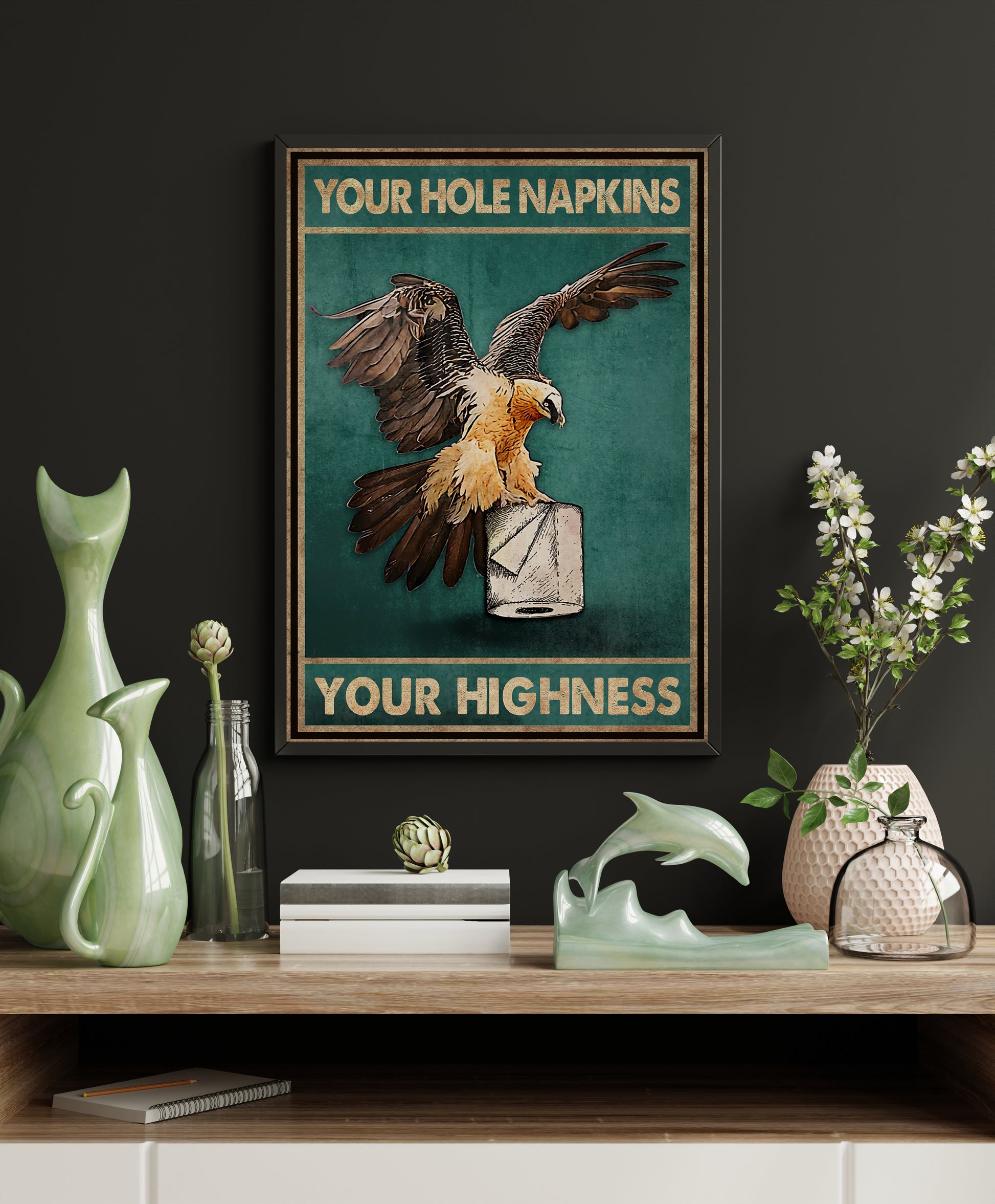 Funny Eagle Animal Bathroom Poster