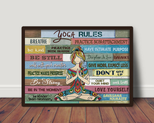 Yoga Rules Horizontal Poster