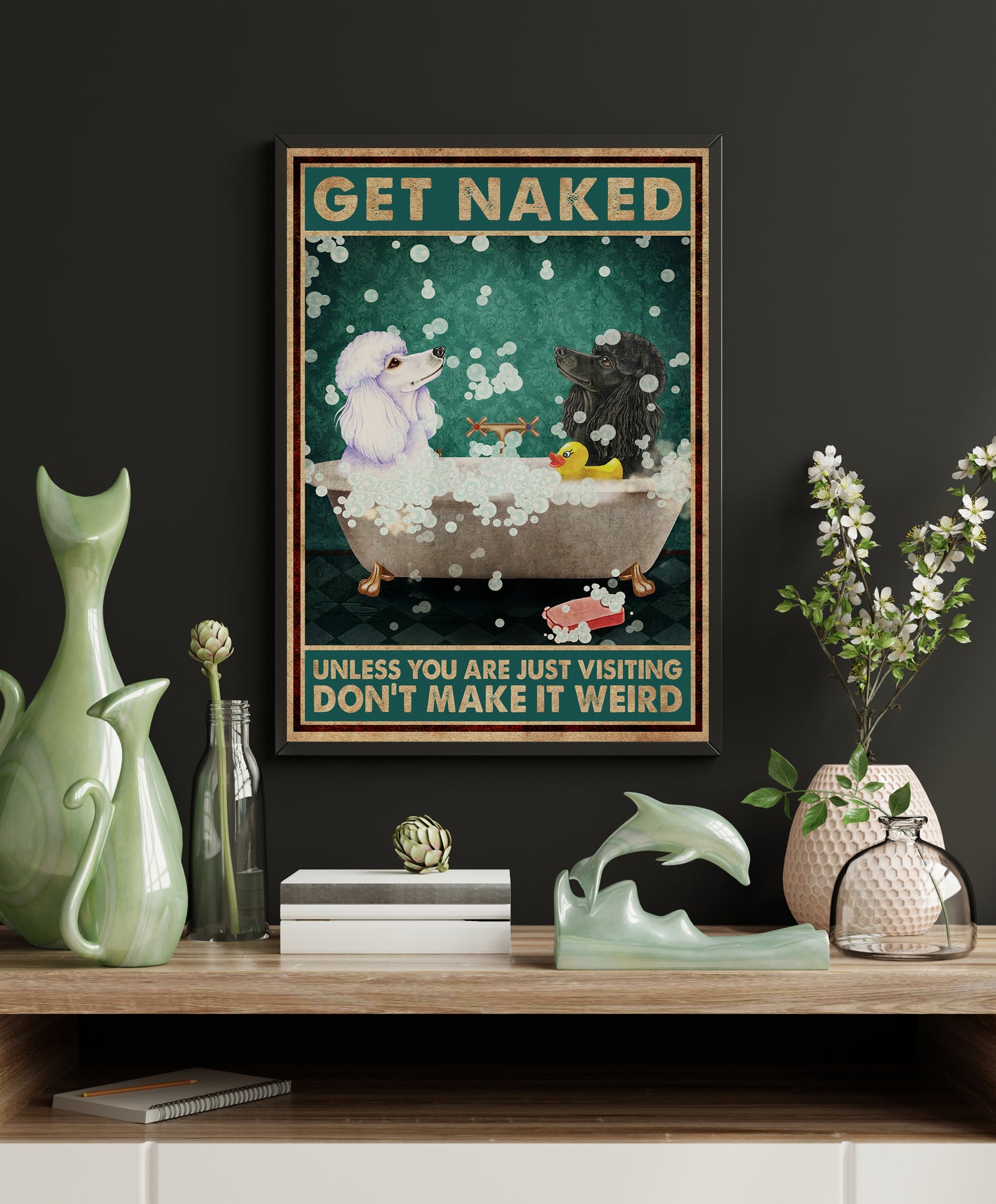 Funny Dog Bathroom Poster