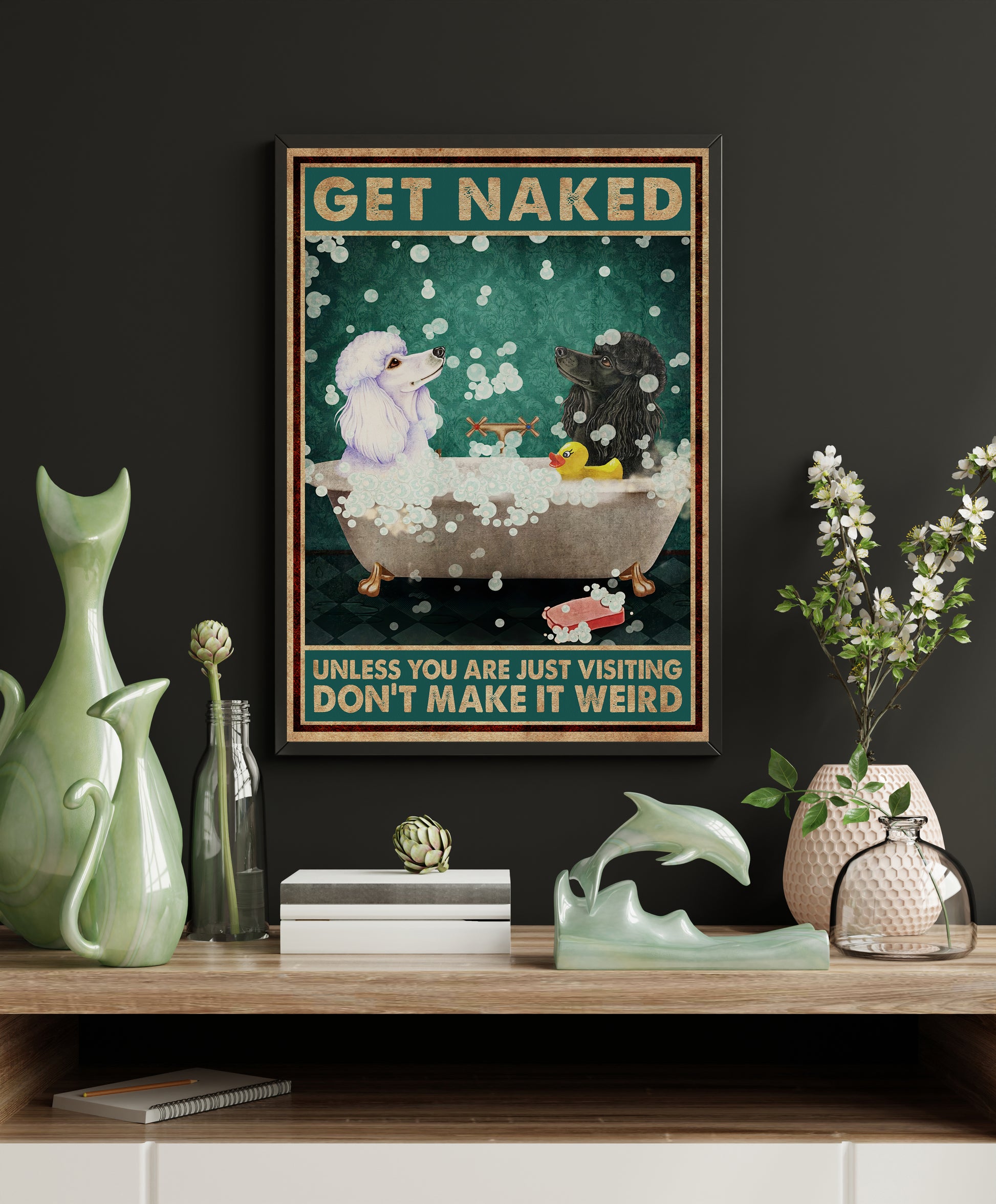 Funny Dog Bathroom Poster