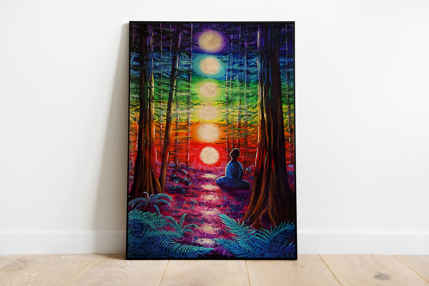 Seven Chakras Abstract Yoga Vertical Poster