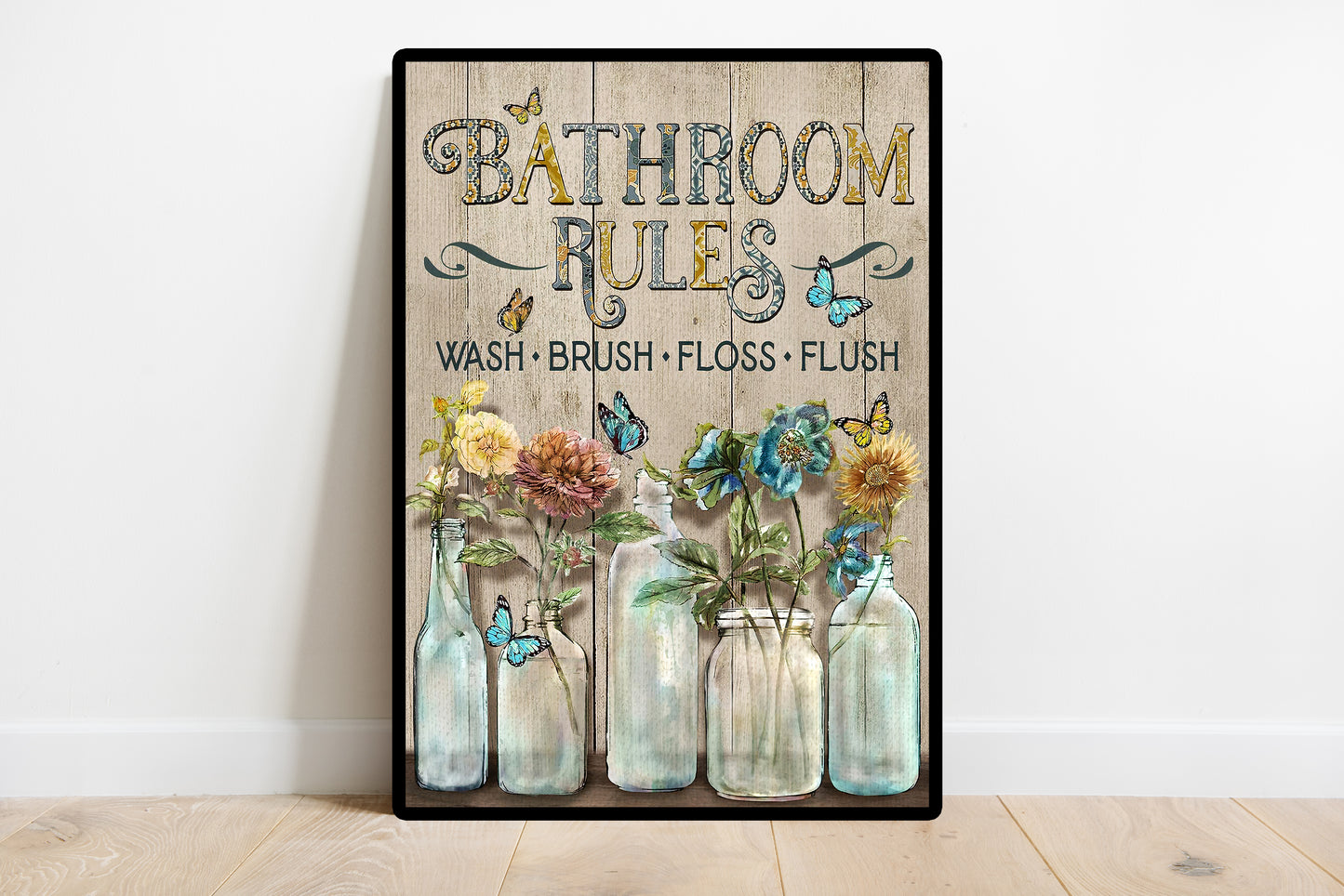 Vintage Bathroom Rules Poster