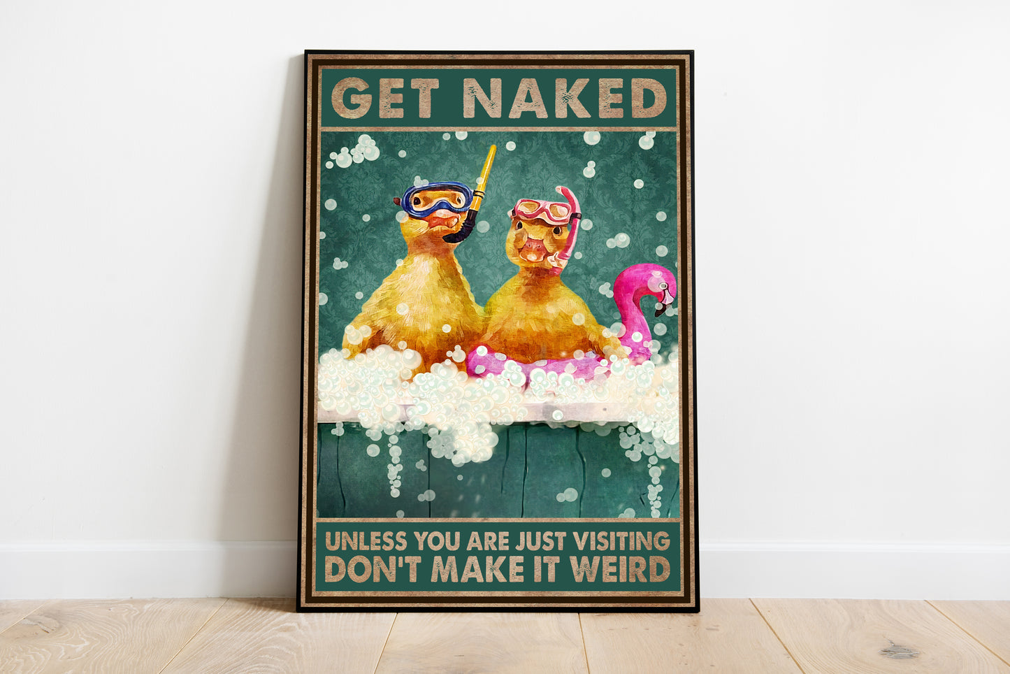 Funny Duck Anima Bathroom Poster