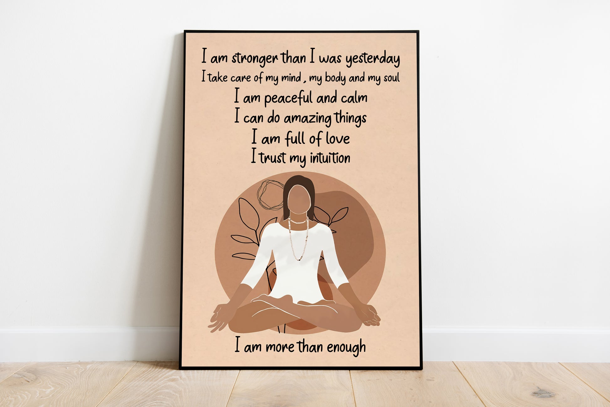 I Am Stronger Than I Was Yesterday Yoga Vertical Poster