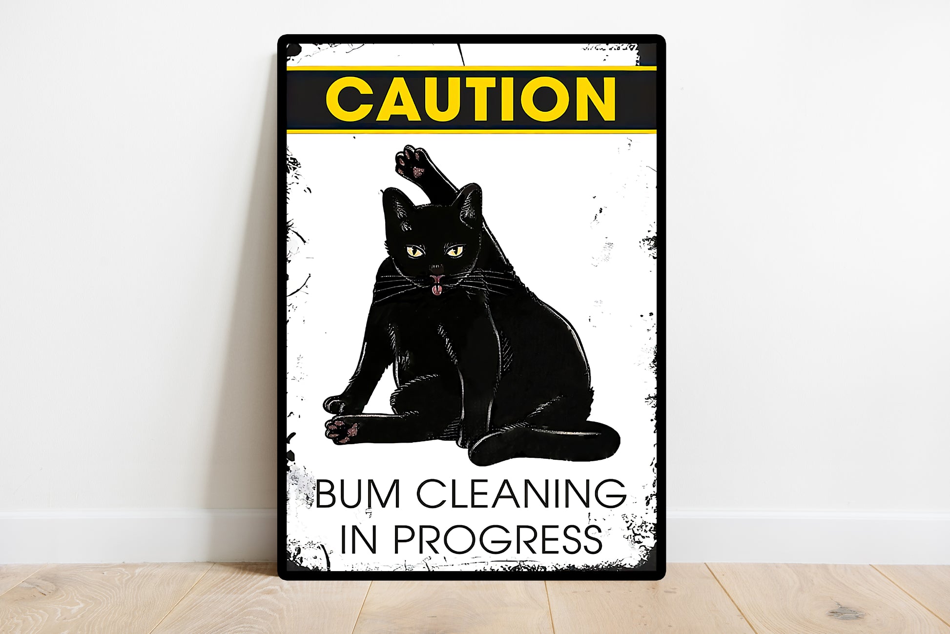 Funny Black Cat Bathroom Poster