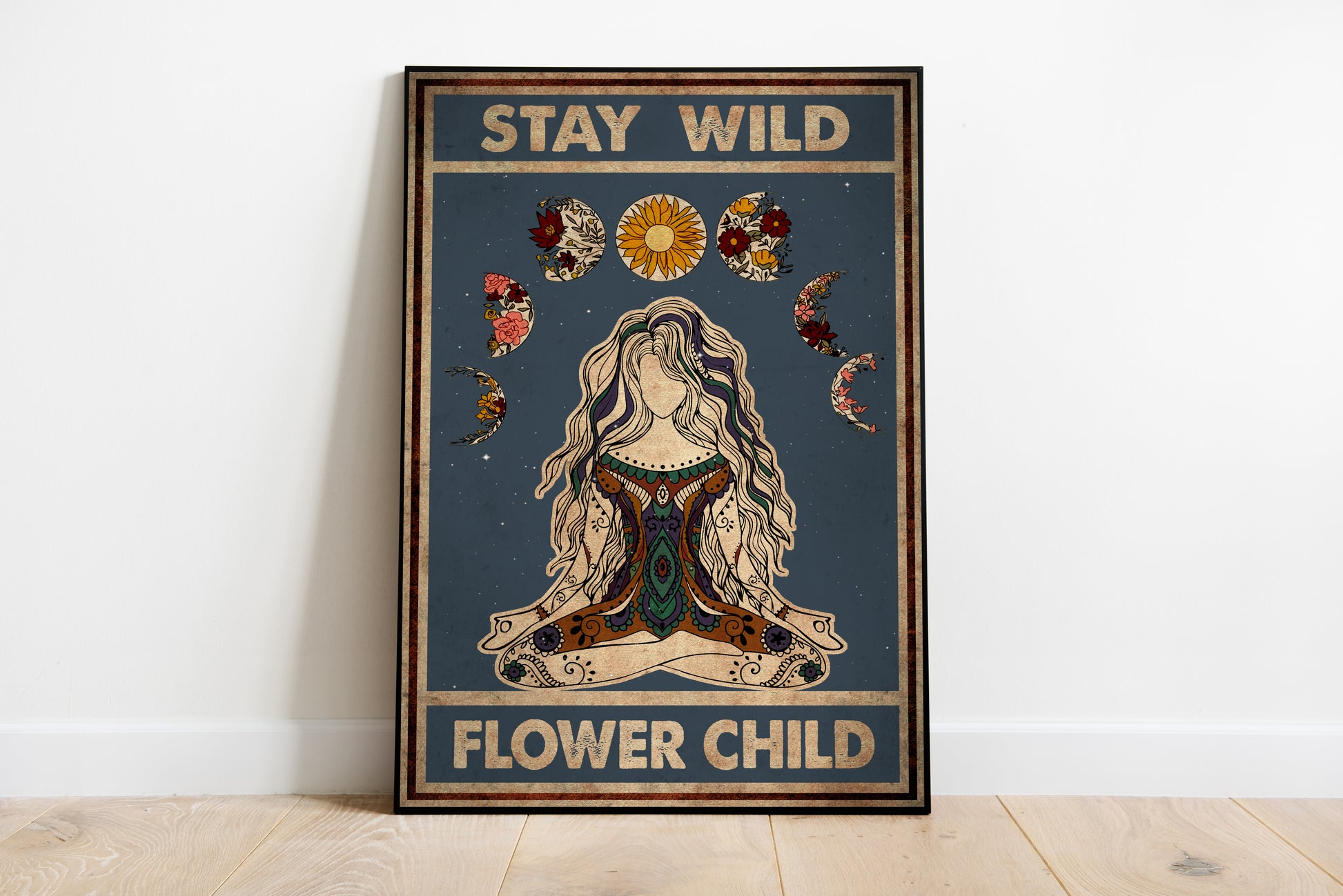 Stay Wild Flower Child Yoga Vertical Poster