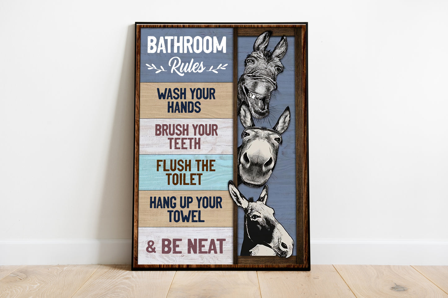 Funny Donkey Bathroom Rules Poster