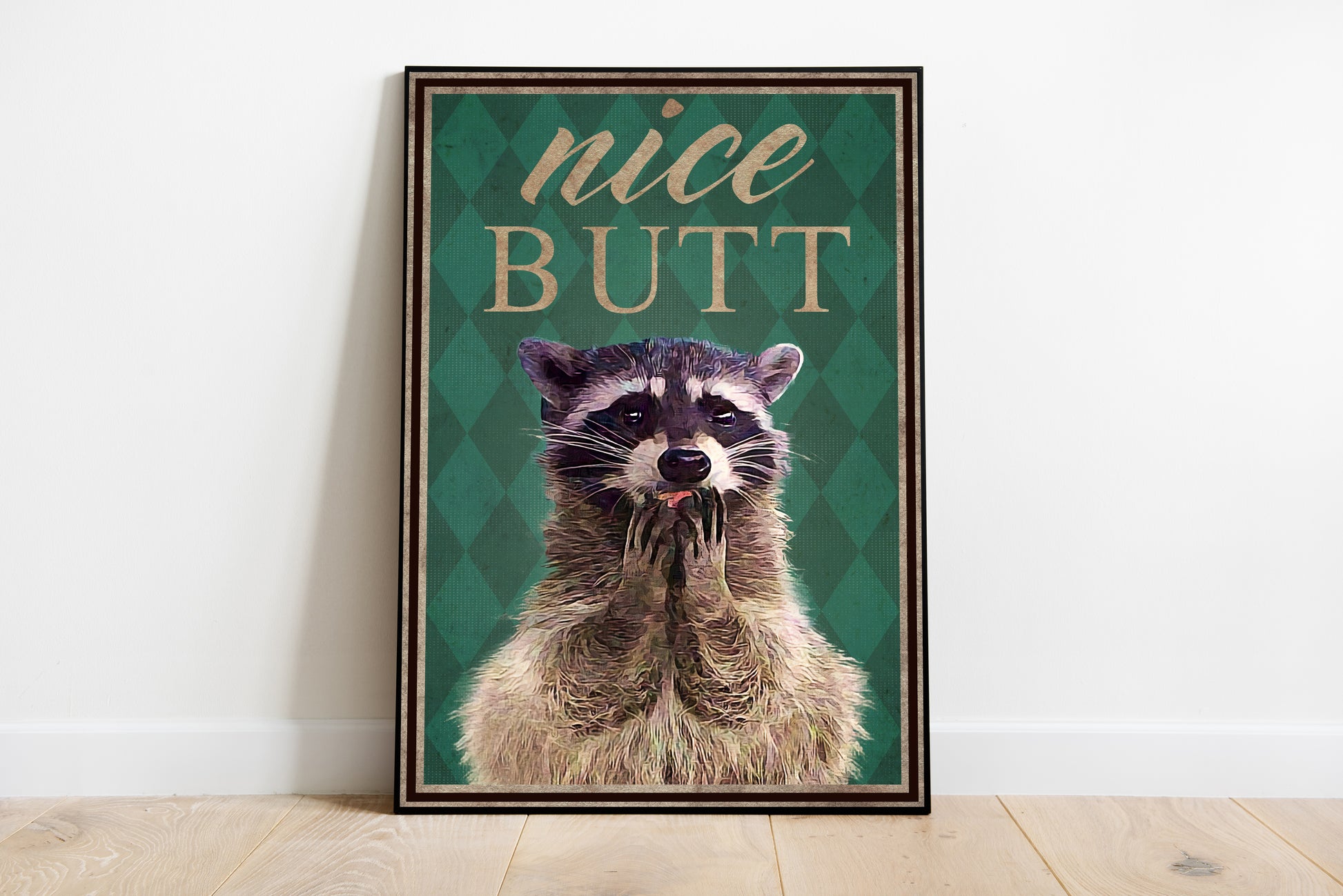 Funny Racoon Bathroom Poster