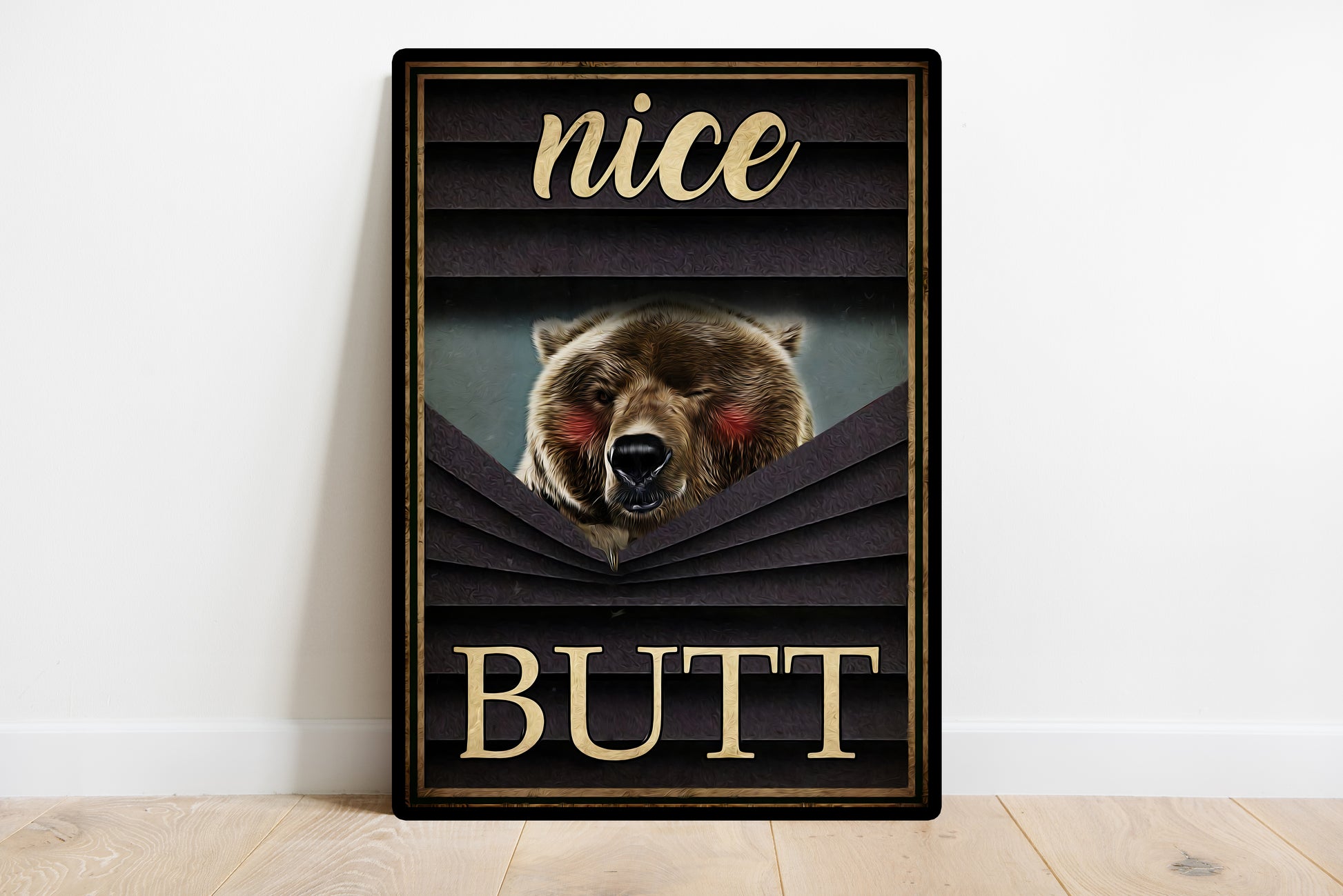 Funny Bear Nice Butt Bathroom Poster