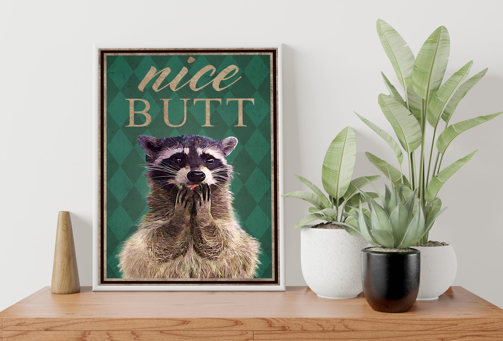 Funny Racoon Bathroom Poster