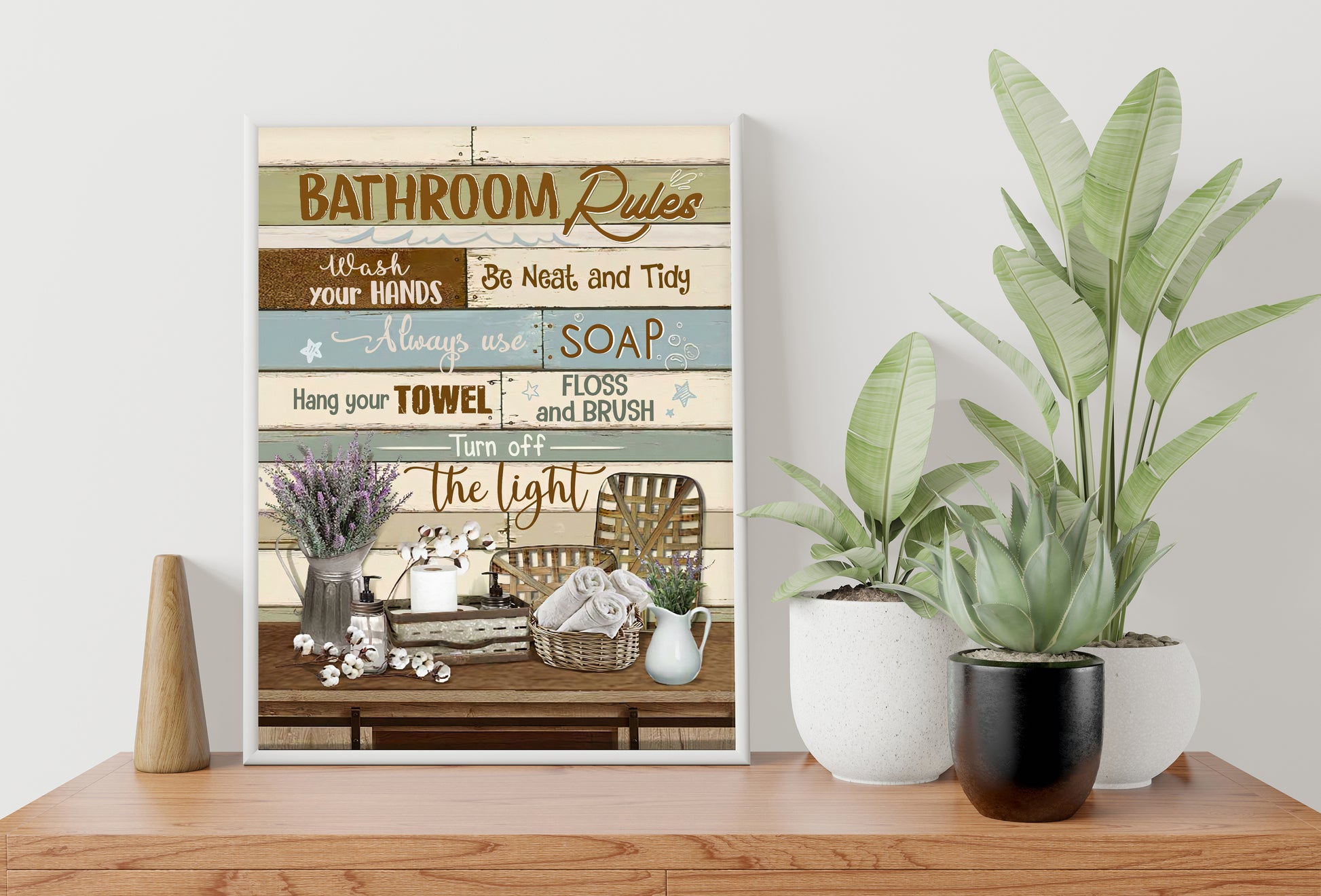 Vintage Bathroom Rules Poster