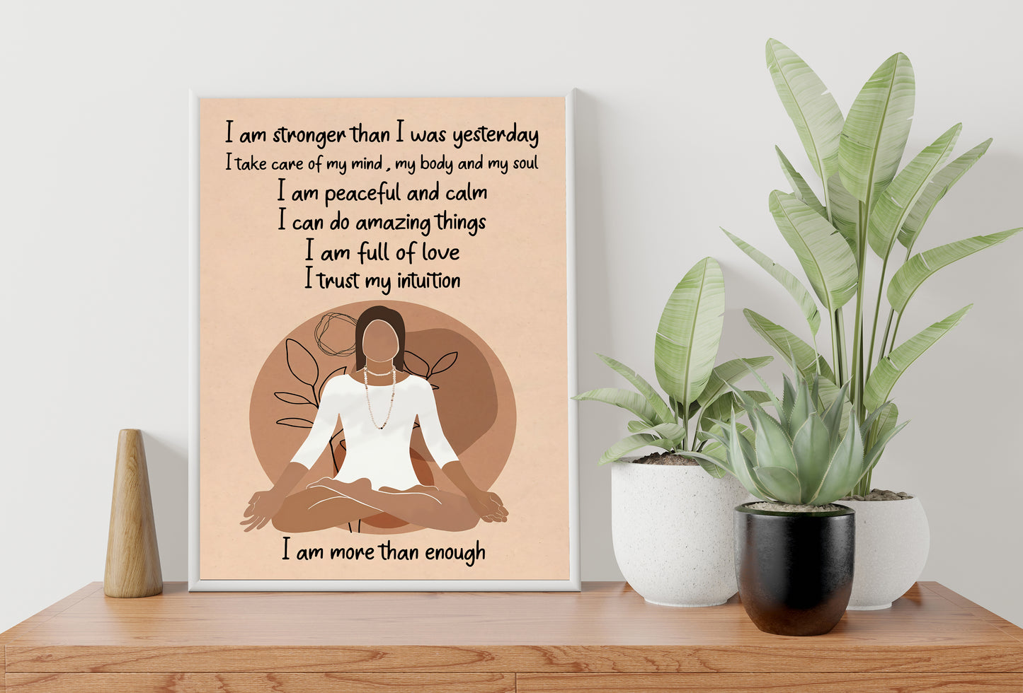 I Am Stronger Than I Was Yesterday Yoga Vertical Poster