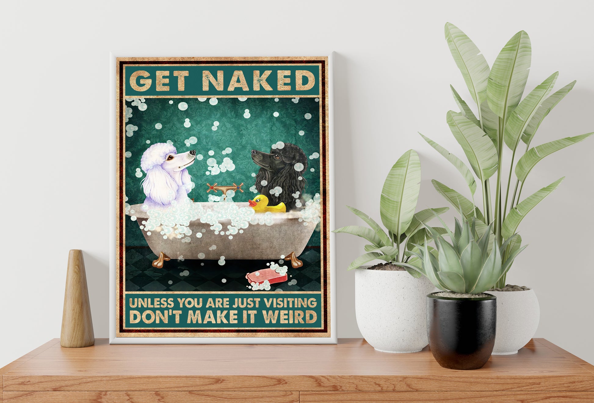 Funny Dog Bathroom Poster