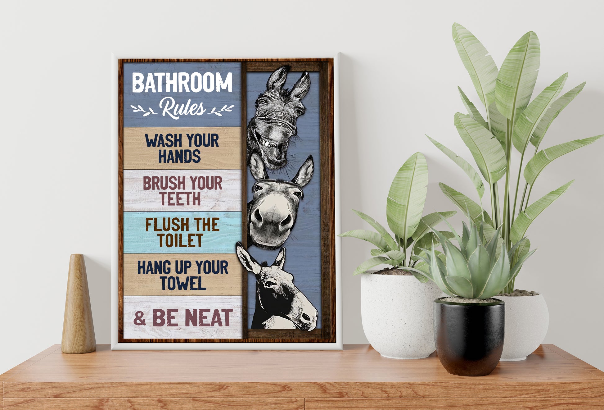 Funny Donkey Bathroom Rules Poster