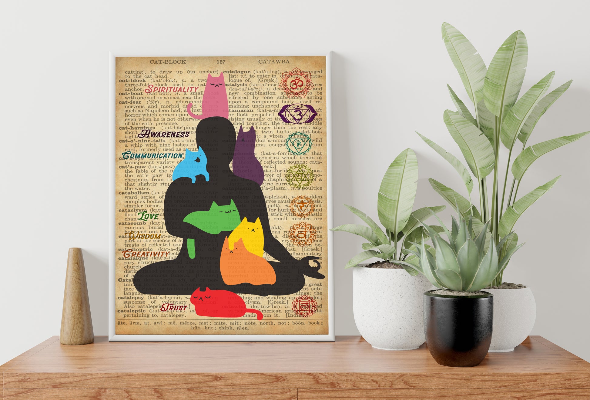 Seven Chakras Yoga Vertical Poster