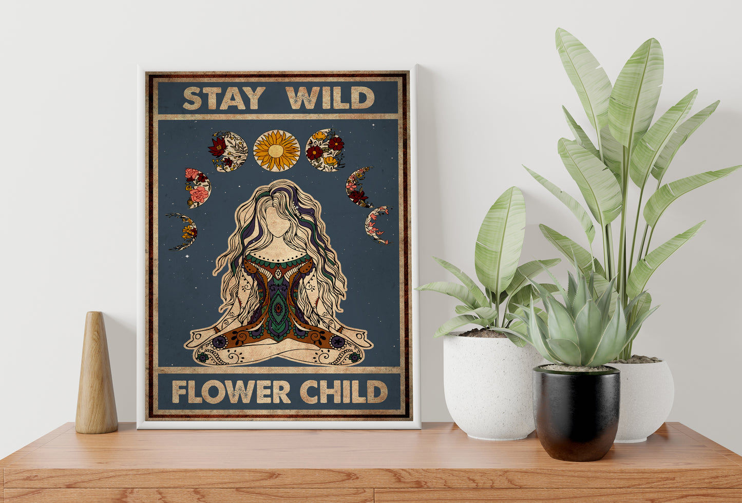 Stay Wild Flower Child Yoga Vertical Poster