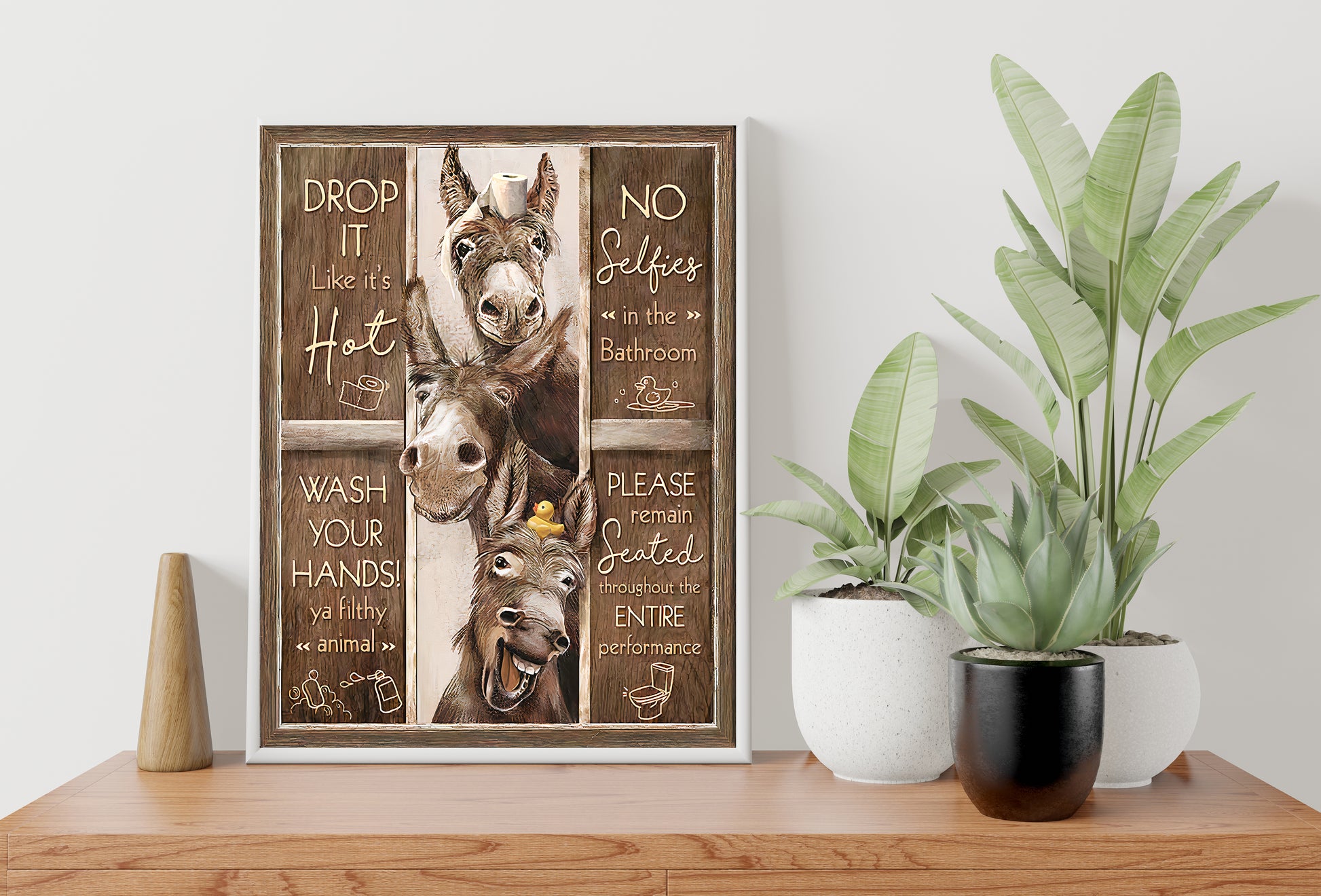 Funny Donkey Bathroom Rules Poster