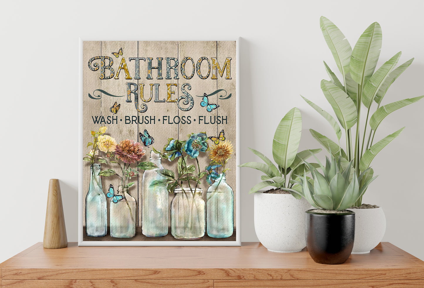 Vintage Bathroom Rules Poster