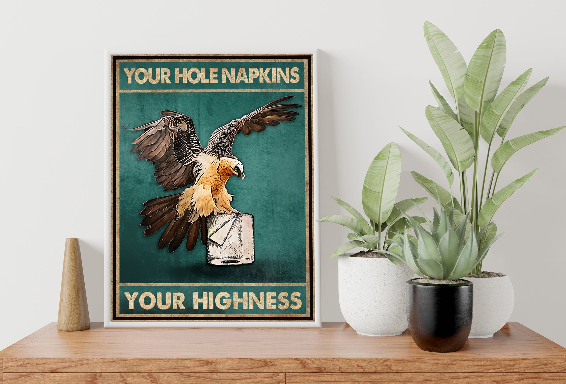 Funny Eagle Animal Bathroom Poster