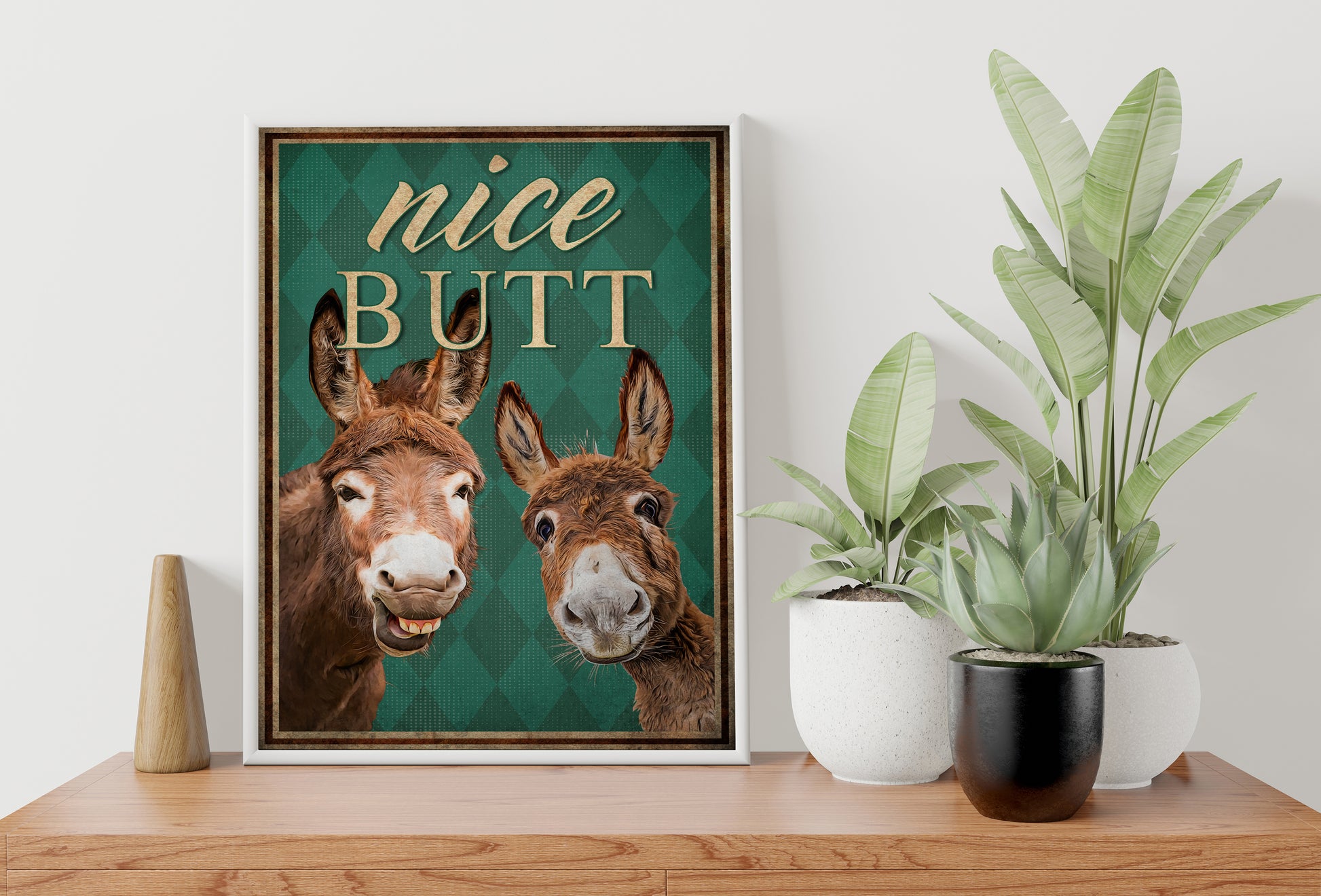 Funny Donkey Nice Butt Bathroom Poster