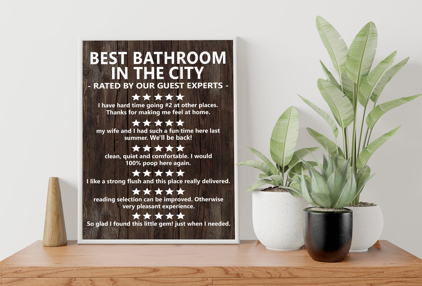 Funny Bathroom Review Poster