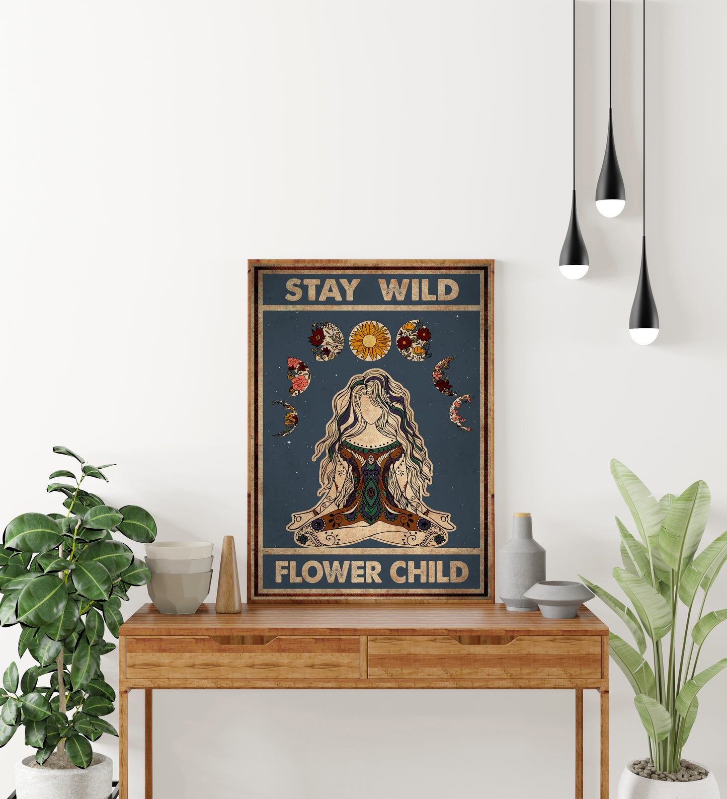 Stay Wild Flower Child Yoga Vertical Poster