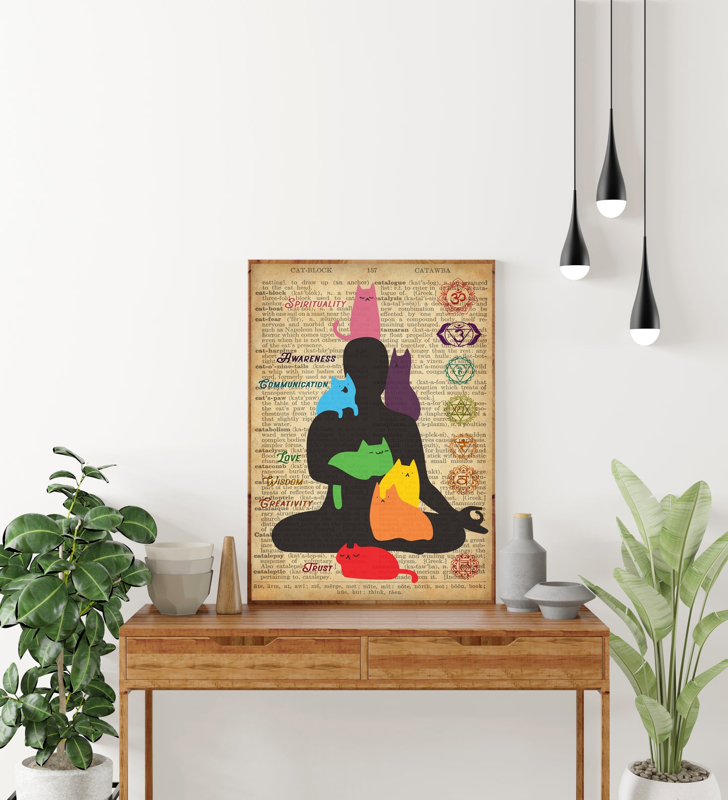 Seven Chakras Yoga Vertical Poster