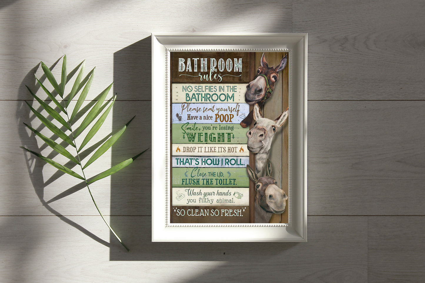 Funny Donkey Bathroom Rules Poster