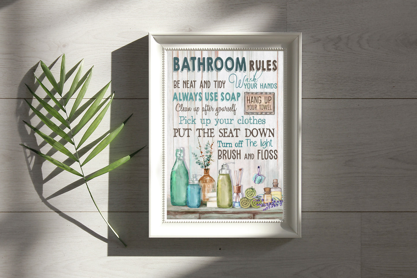 Vintage Bathroom Rules Poster