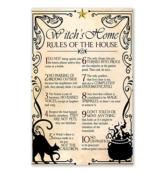 Witch's Home Rules Of The House Poster