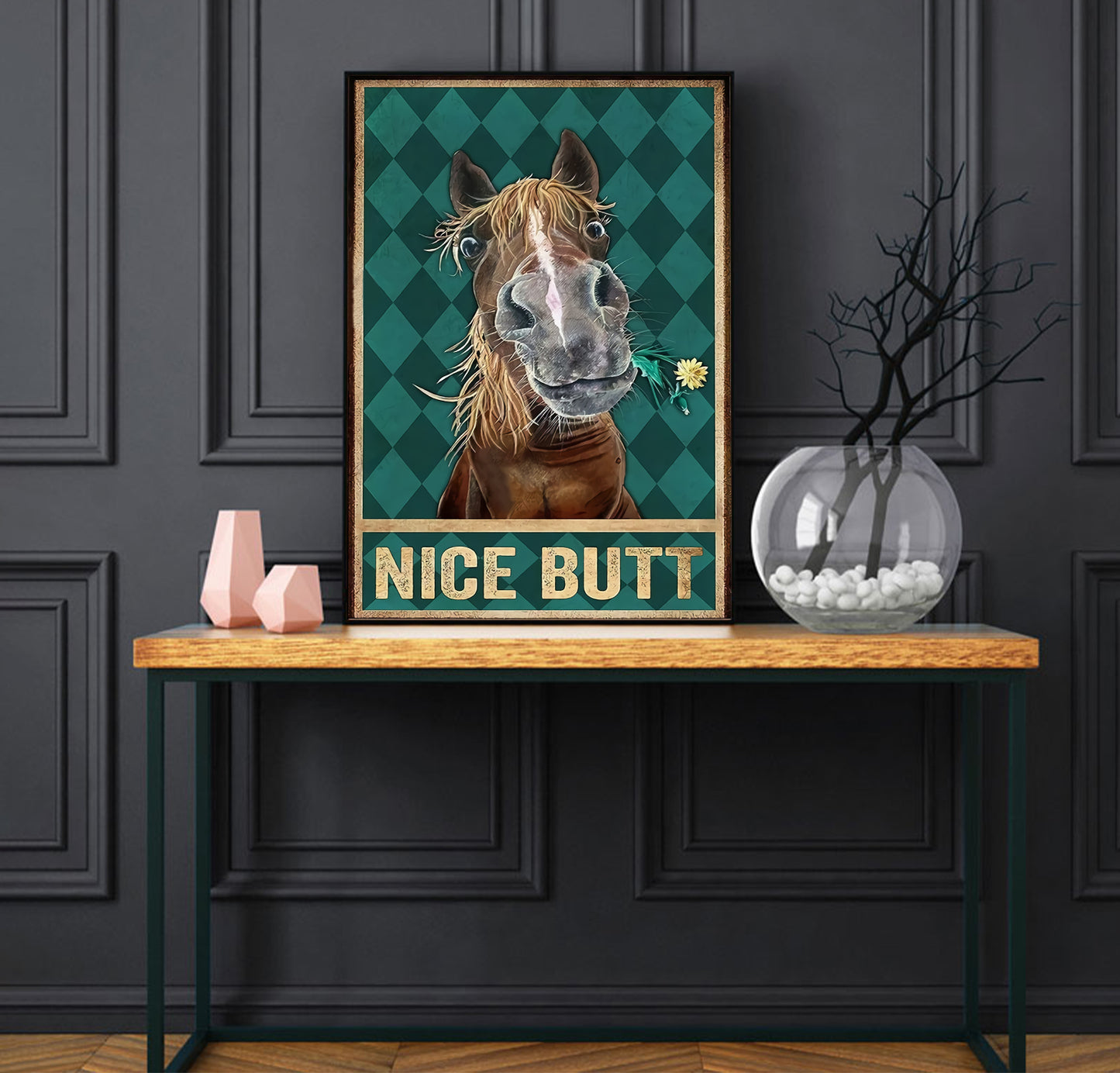 Funny Horse Nice Butt Bathroom Poster