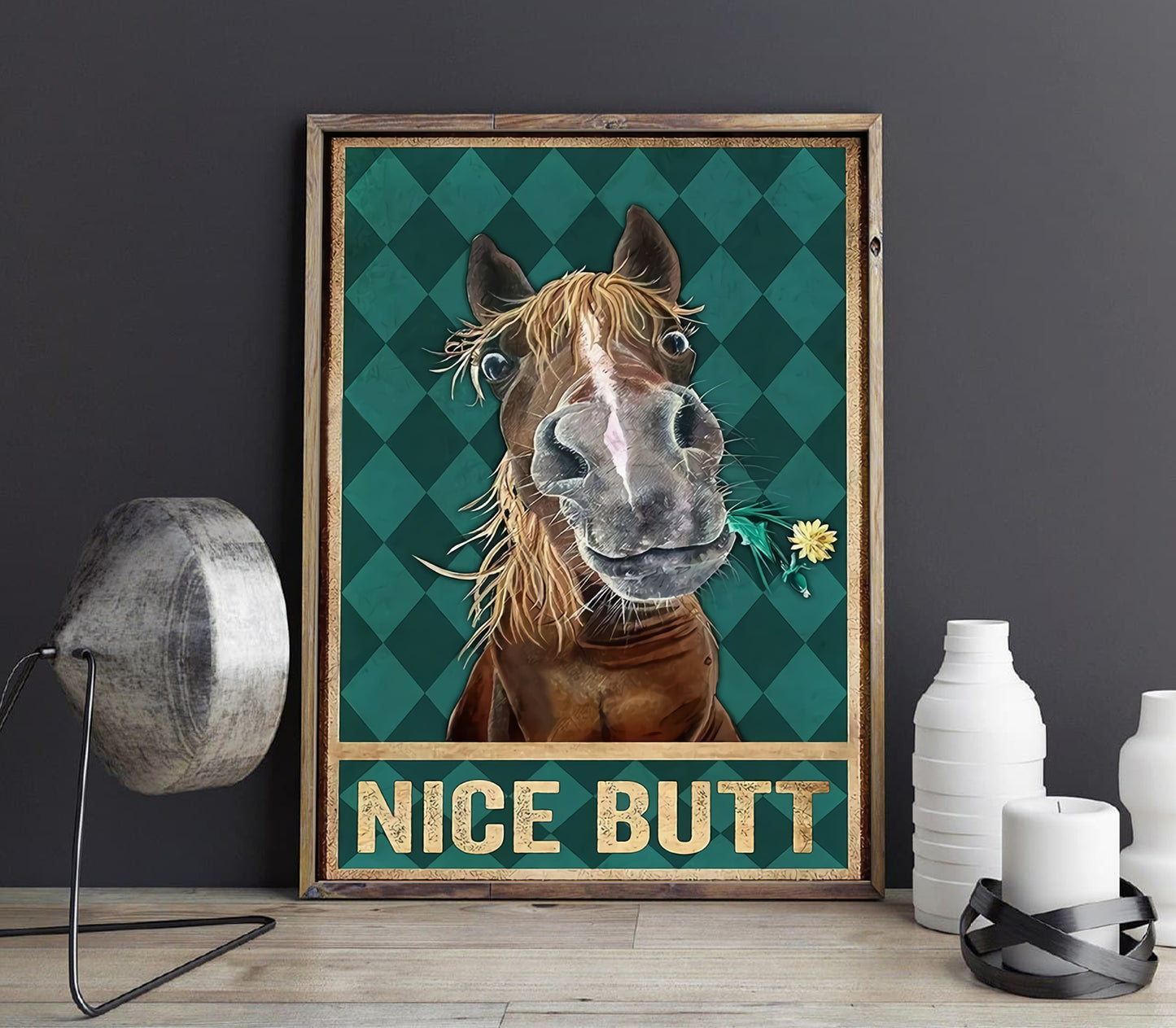 Funny Horse Nice Butt Bathroom Poster