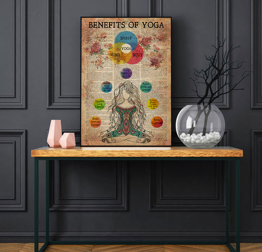 Benefits Of Yoga Vertical Poster