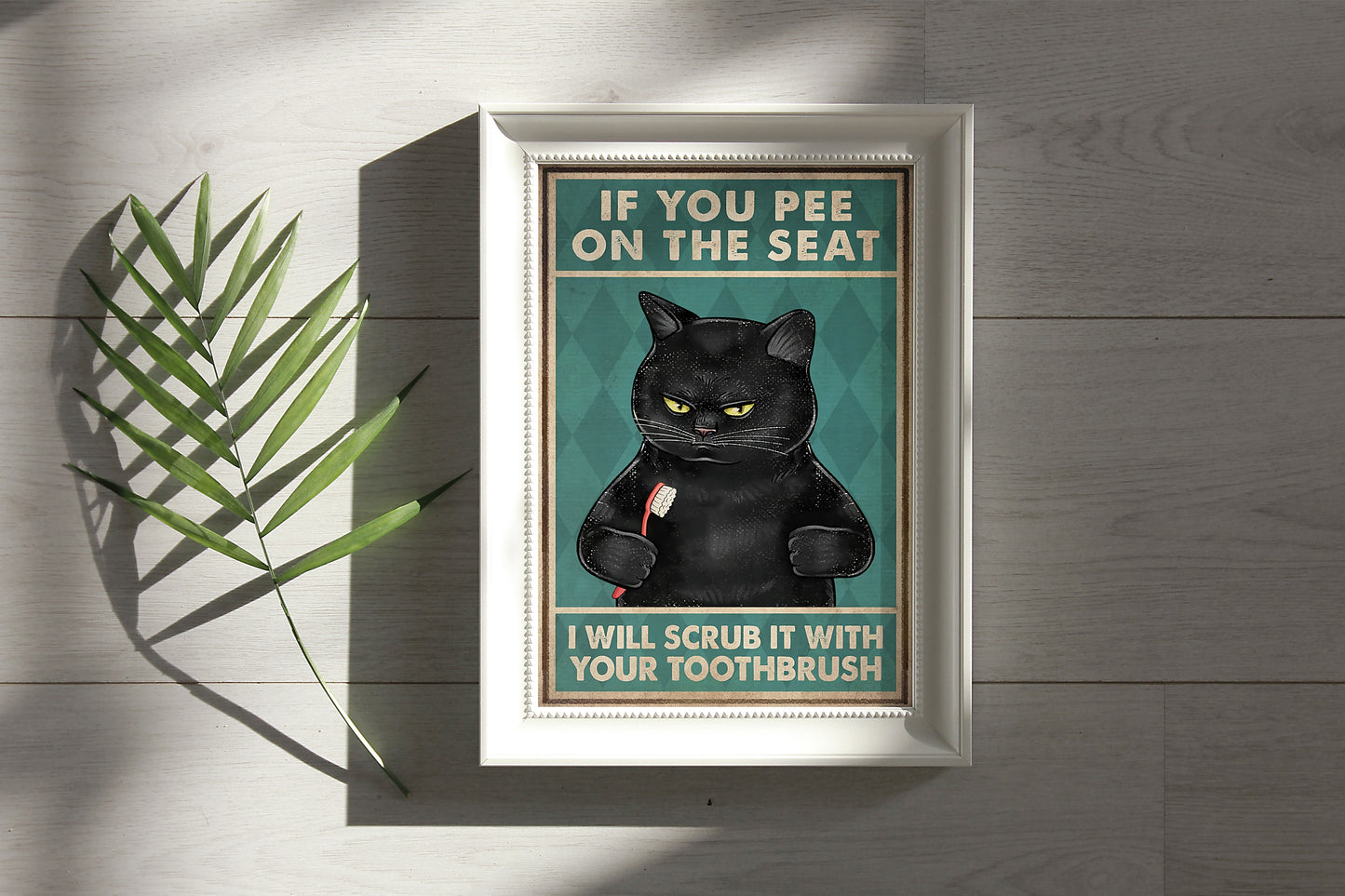 Funny Black Cat If You Pee On The Seat Bathroom Poster