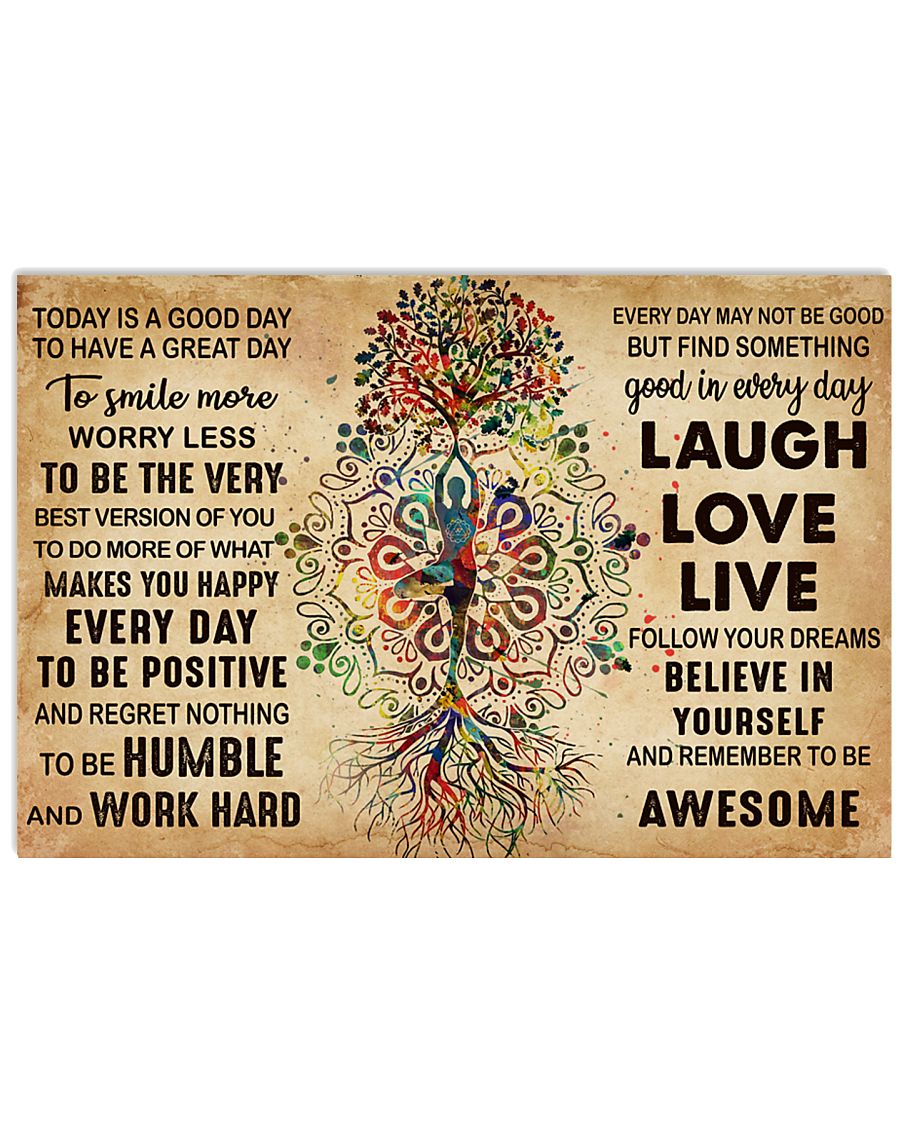 Laugh Love Like Follow Your Dreams Yoga Vertical Poster