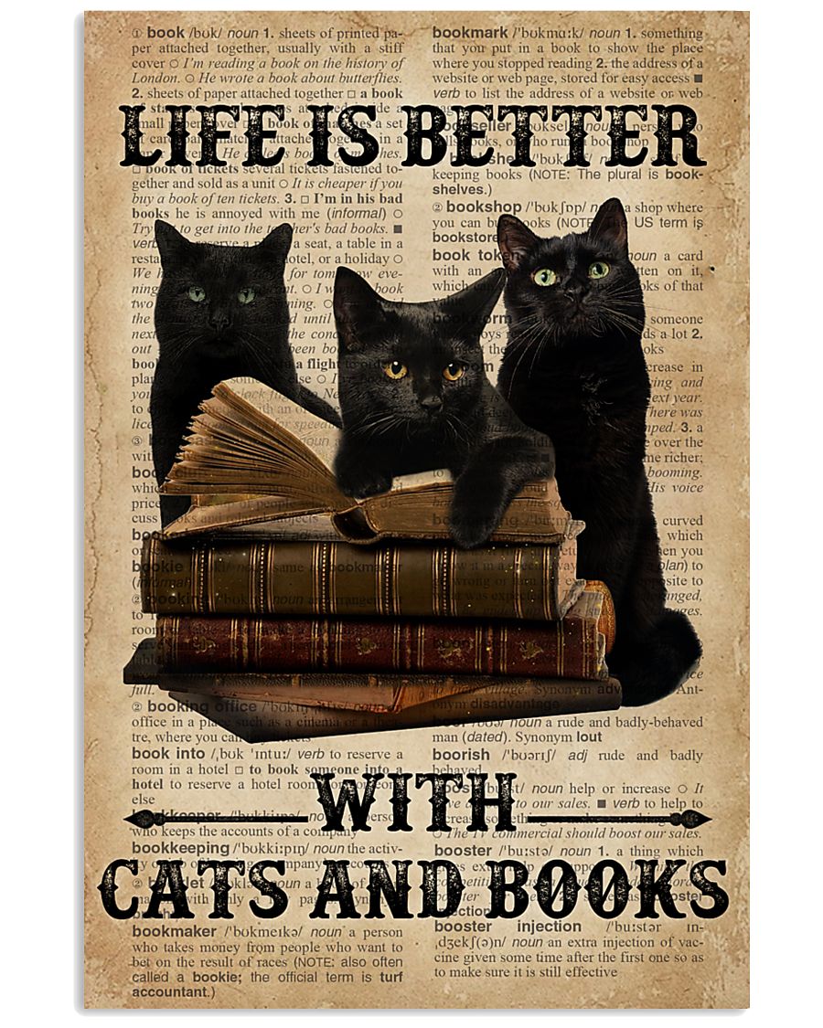 Life Is Better With Cats And Books Reading